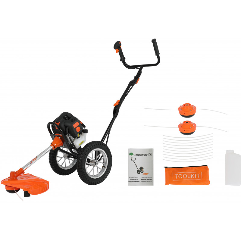 Débroussailleuse TIMBERPRO thermique sur roue 52 cm³, faucheuse , coupe — free download