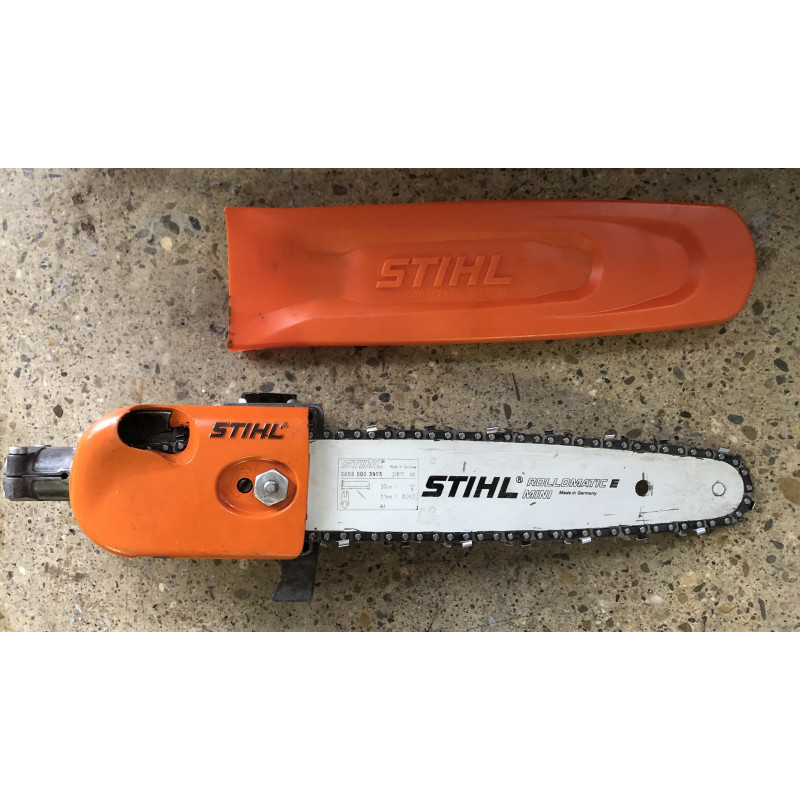 Tête de tronçonneuse elagueuse sur perche d'occasion Stihl , diamètre 26 mm  Accessoires 