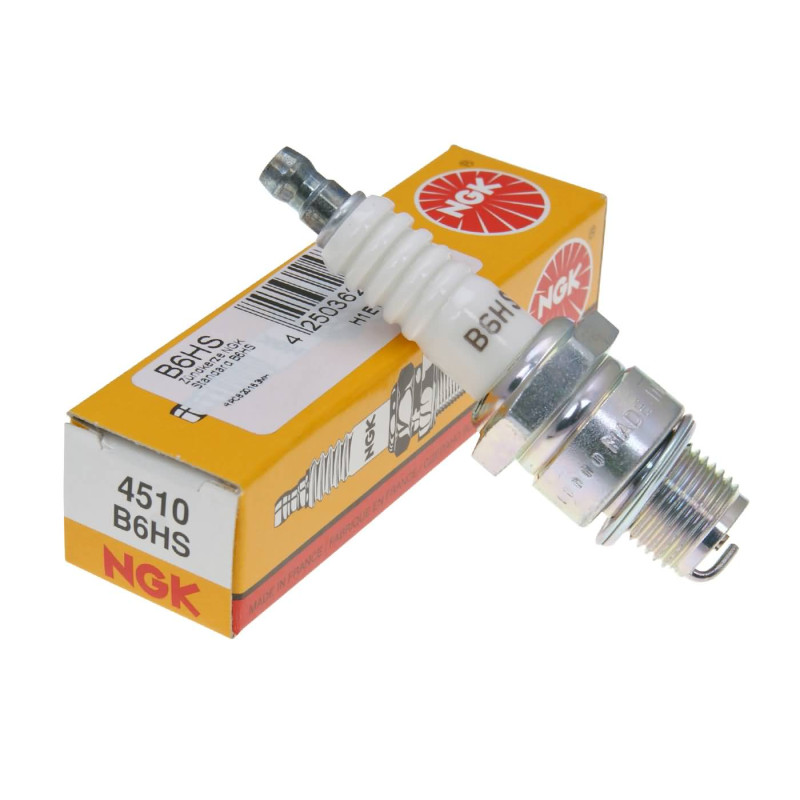 Bougie Allumage NGK B6HS - Pour Tondeuse, Débroussailleuse - Filetage 14mm, Clé 20.8mm