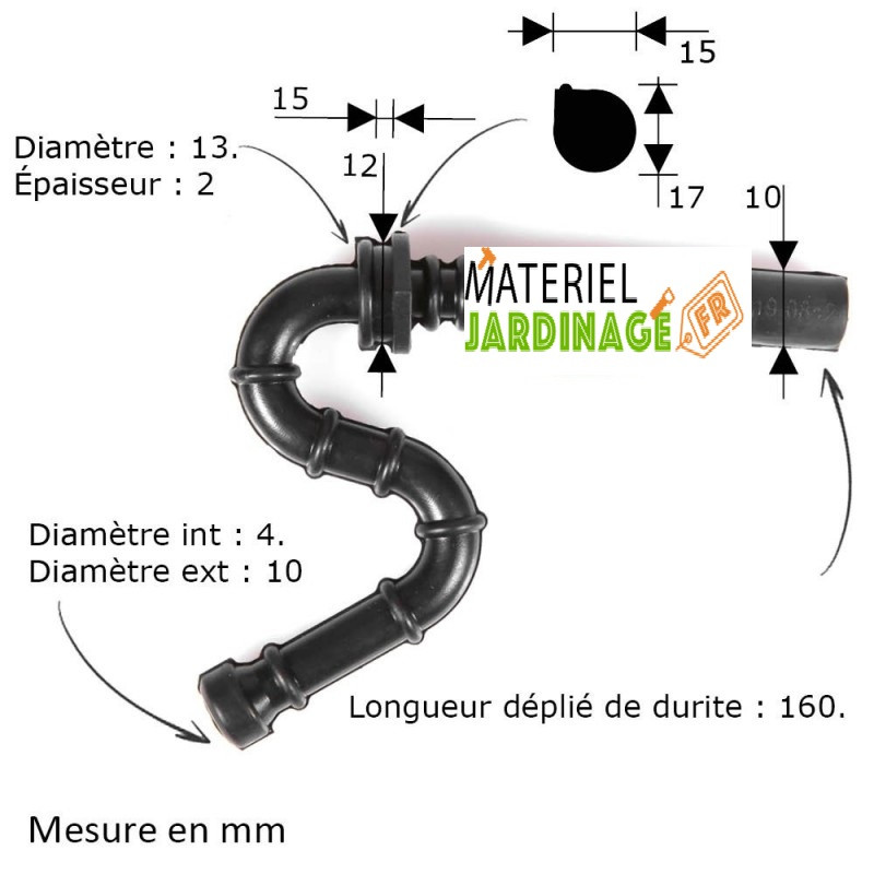 Durite essence pour tronçonneuse Stihl 064, 066, 084, 088, MS640, MS660,  MS880, MS321, MS241, MS261, MS271, MS291, MS650, MS661 - Matijardin