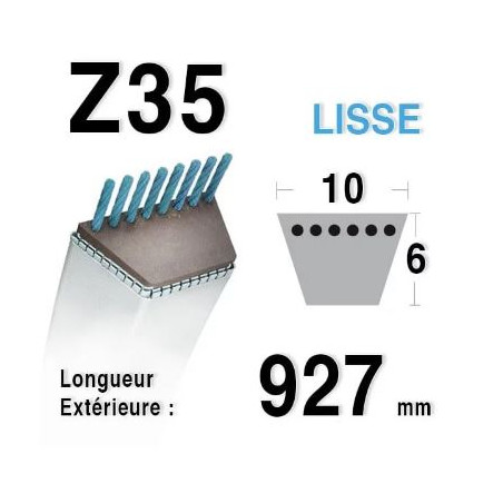 Cinghia Trapezoidale Z35 – 10x889 Li – DIN 2215, Per Applicazioni Industriali E Meccaniche